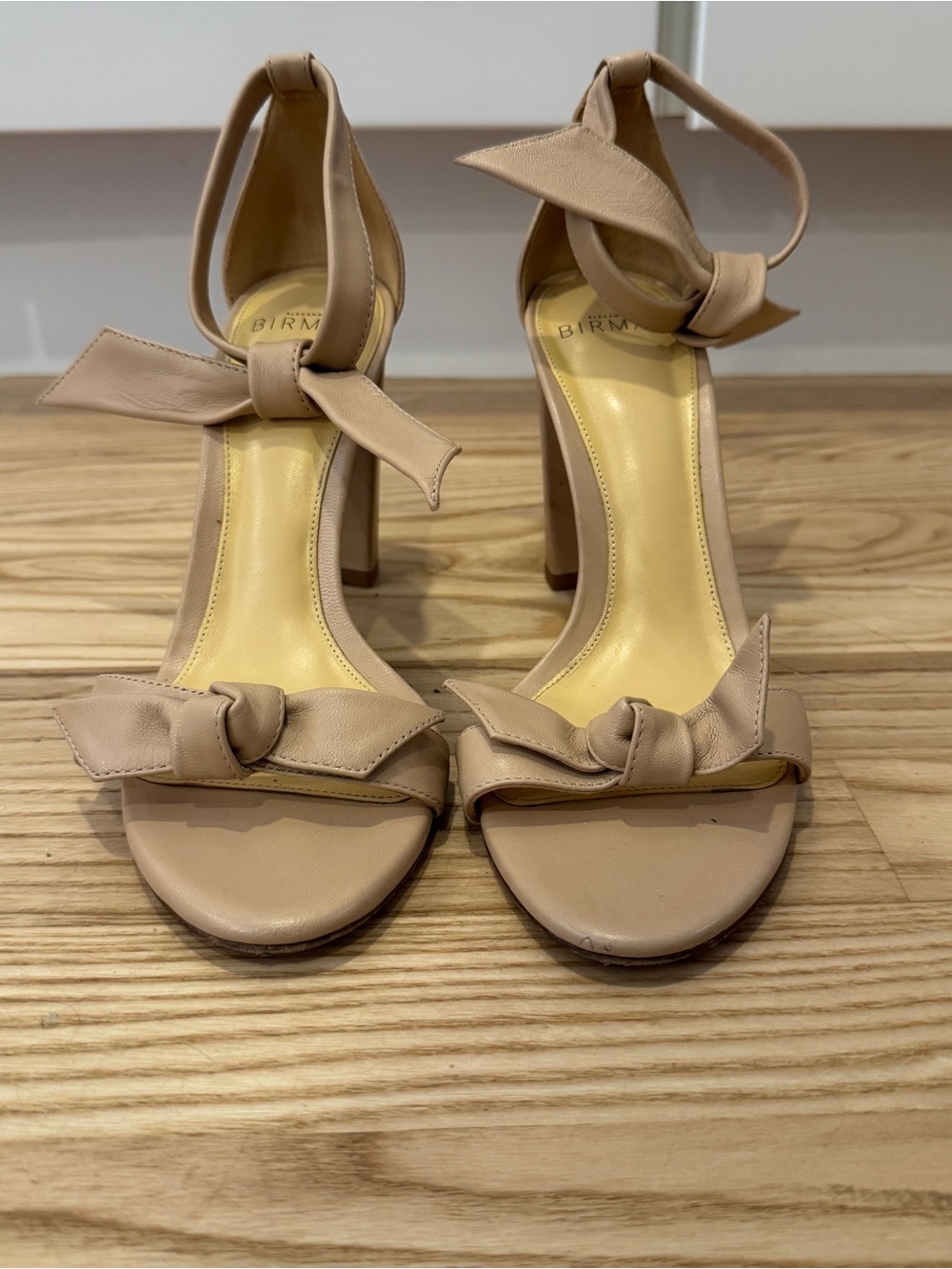 Alexandre Birman Beige Ankle-Tie High Heel Sandals -